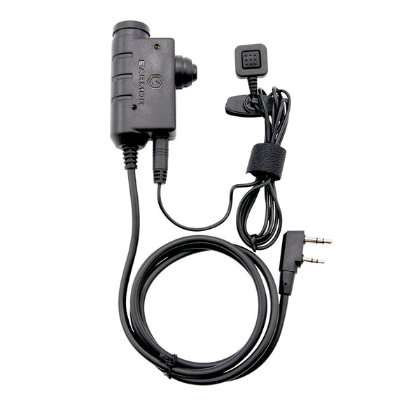 EARMOR Tactical Headset M52 PTT Adapter for Kenwood BaoFeng Radio with Finger Button